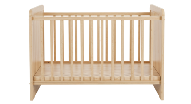 Isolated Wooden Baby Crib