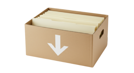 Isolated Cardboard Box Full of Hanging File Folders