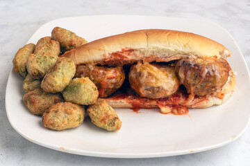 meatball sub with veggie tots