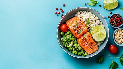 Wellness-focused food photography featuring realistic meals packed with protein and brand identity.
