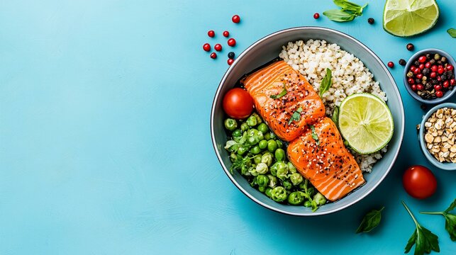 Wellness-focused food photography featuring realistic meals packed with protein and brand identity.