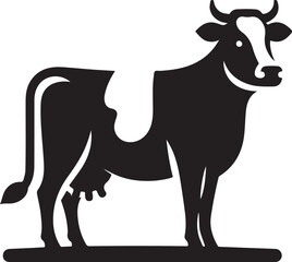 Cow Rectangle Shaped Logo Vector