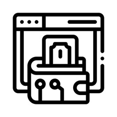 digital wallet line icon