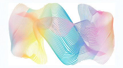 Explore Modern Corporate Aesthetics: A Feast of Gradient Geometric Line Art! The image showcases dynamic and vibrant gradient geometric lines. The smooth lines interweave in the light and shadow gradi