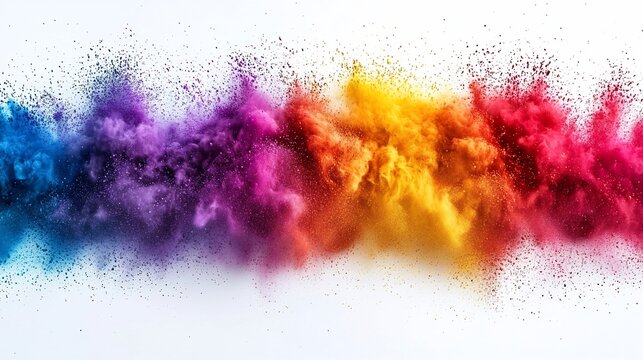 Colorful powder explosion on white background (4)