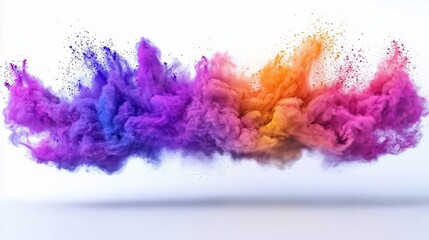 Colorful powder explosion on white background (6)