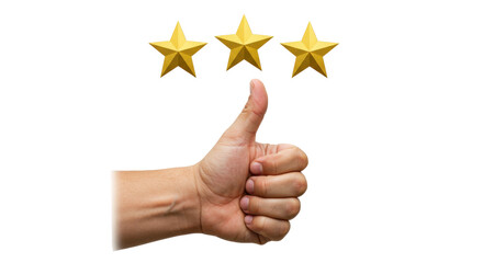 Isolated Hand with Thumbs Up and Stars
