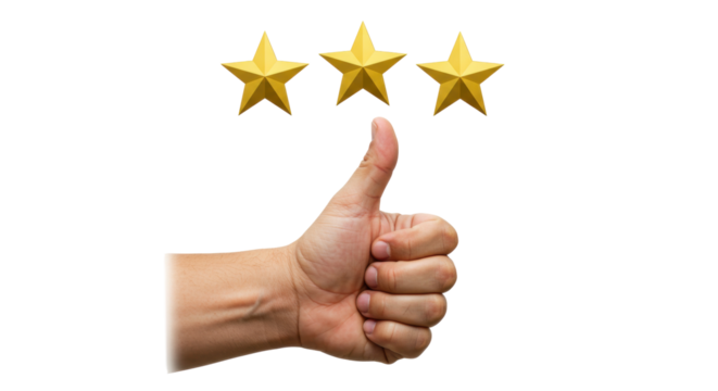 Isolated Hand with Thumbs Up and Stars