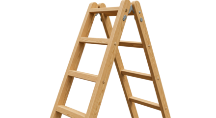 Isolated Wooden ladder for renovation