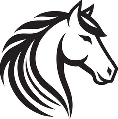 Horse Head Single Line Logo Vector