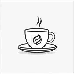 Cappuccino - Vector icon, isolated on white background  -  