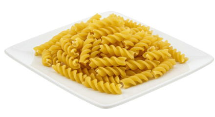 Isolated Spiral Pasta on Plate