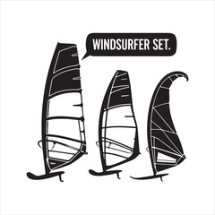 Windsurfer black silhouette
