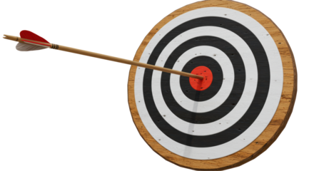 Isolated Bullseye Target and Arrow Aim Focus Achieve Goals
