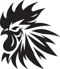 Rooster Jagged Spikes Logo Vector