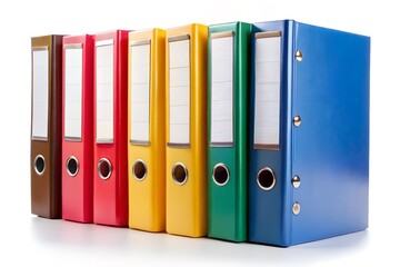 office folders on white background