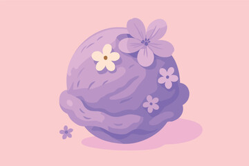 Floral sphere in pastel colors for spring design projects