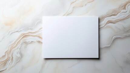 Elegant White Square Frame on Luxurious Marble Wall Creating Timeless Art