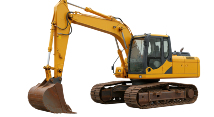 Isolated Yellow Excavator
