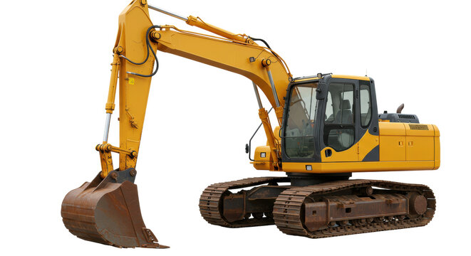 Isolated Yellow Excavator