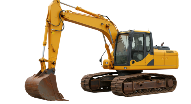 Isolated Yellow Excavator