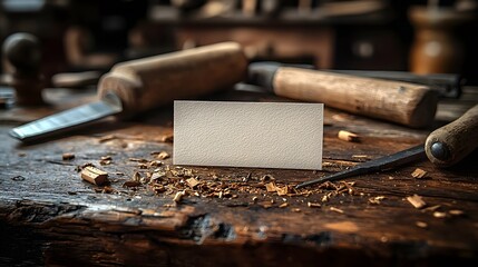 Craftsmanship and tools on a wooden plank