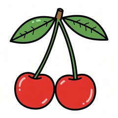 Sweet Red Cherries A Delightful Illustration of Nature's Goodness