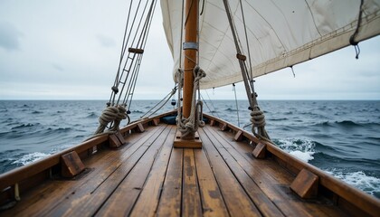 Obraz premium Wooden sailing boat