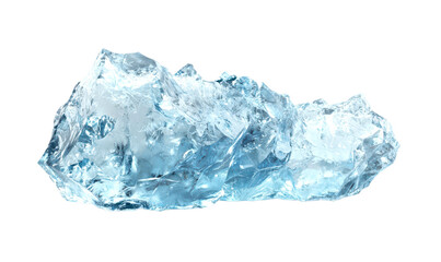 Fototapeta premium Glacial Ice Fragment with Unique Texture and Coloration Isolate on Transparent Background, cutout, png