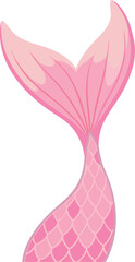 Pink Mermaid Tail Vector Illustration with Scales and Fins - Perfect for Fantasy and Underwater Themes