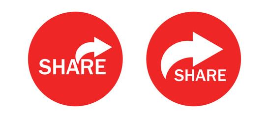 share button set, share icon symbol set png and vector illustration on transparent background