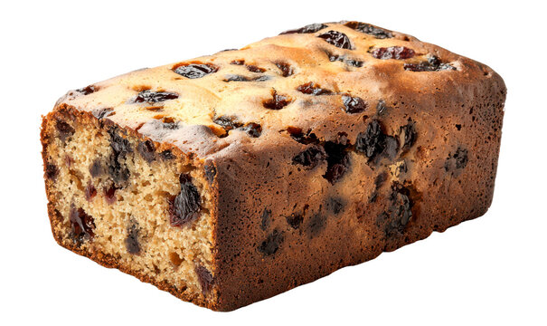 Delicious Irish Barmbrack Fruit Loaf Isolate on Transparent Background, cutout, png