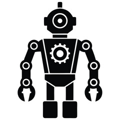 set of funny cartoon robots