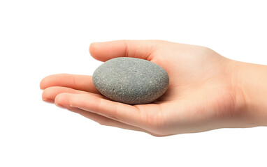 Hands Embracing Stone Representing Forgiveness and Healing Isolated on transparent background.