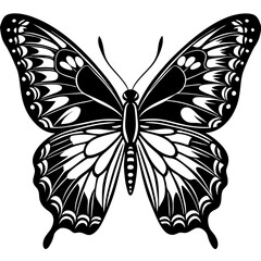 Flying butterflies silhouette black set isolated on white background. Set of butterfly in flight silhouettes. Set of butterflies. Butterfly silhouette icons set. Butterfly tattoo silhouettes.