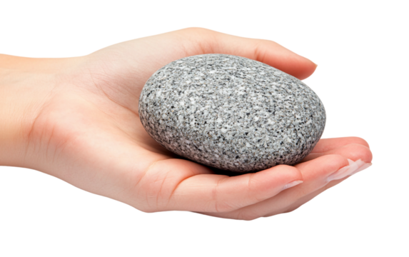 Act of Forgiveness Shown through Reconciliation Stone in Hands Isolated on transparent background.