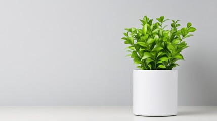 Simple potted plant on a light gray background (1)