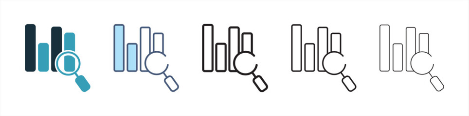 analysis icon in different style vector illustration