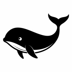 Whale Silhouette Vector Illustration in Black