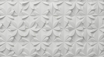 Generative AI, Geometric tile art, abstract floral shapes made of hexagonal and triangle tiles, background image