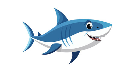 Cheerful Cartoon Shark Illustration for Kids