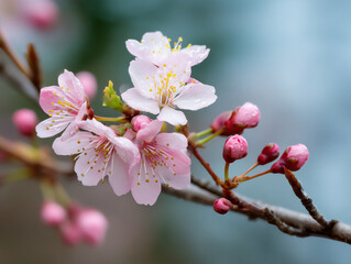 name: cherry blossom branch close-up,