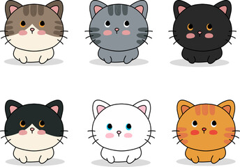 Cute cat cartoon drawing vector