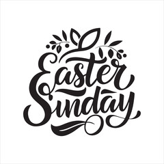 easter sunday silhouette vector art illustration