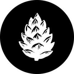 Pinecone illustration in black and white evokes natural simplicity design