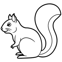 Continuous Line Squirrel Illustration