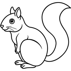 Continuous Line Squirrel Illustration