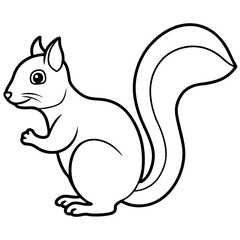 Continuous Line Squirrel Illustration