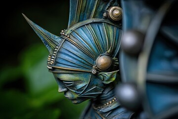 Realistic Hindu Mythological Creature Sculpture Featuring Intricate Details and Vibrant Colors Captured in Fine Art Style