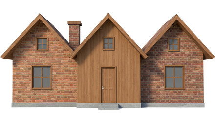 Isolated Cartoon Brick House